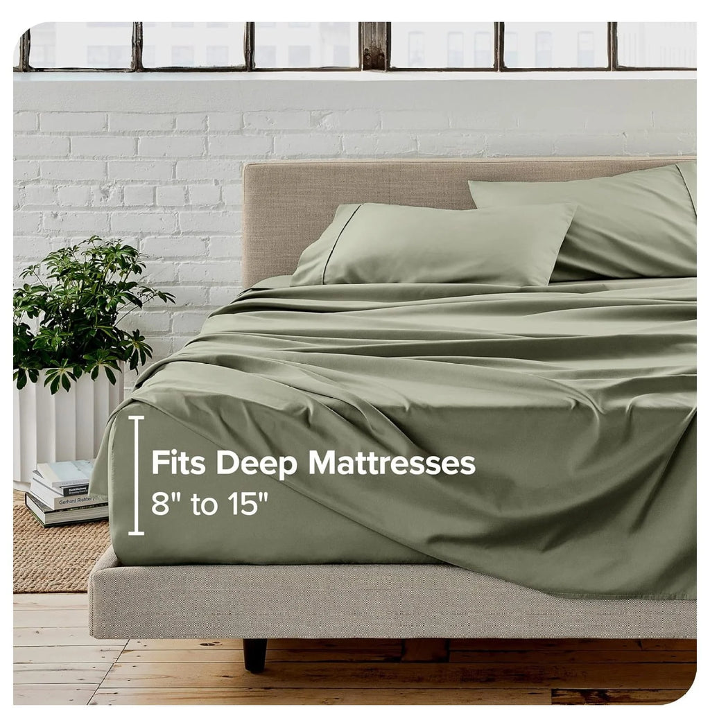 Split King 5 Piece Microfiber Bed Sheet Set with Deep Pockets F963