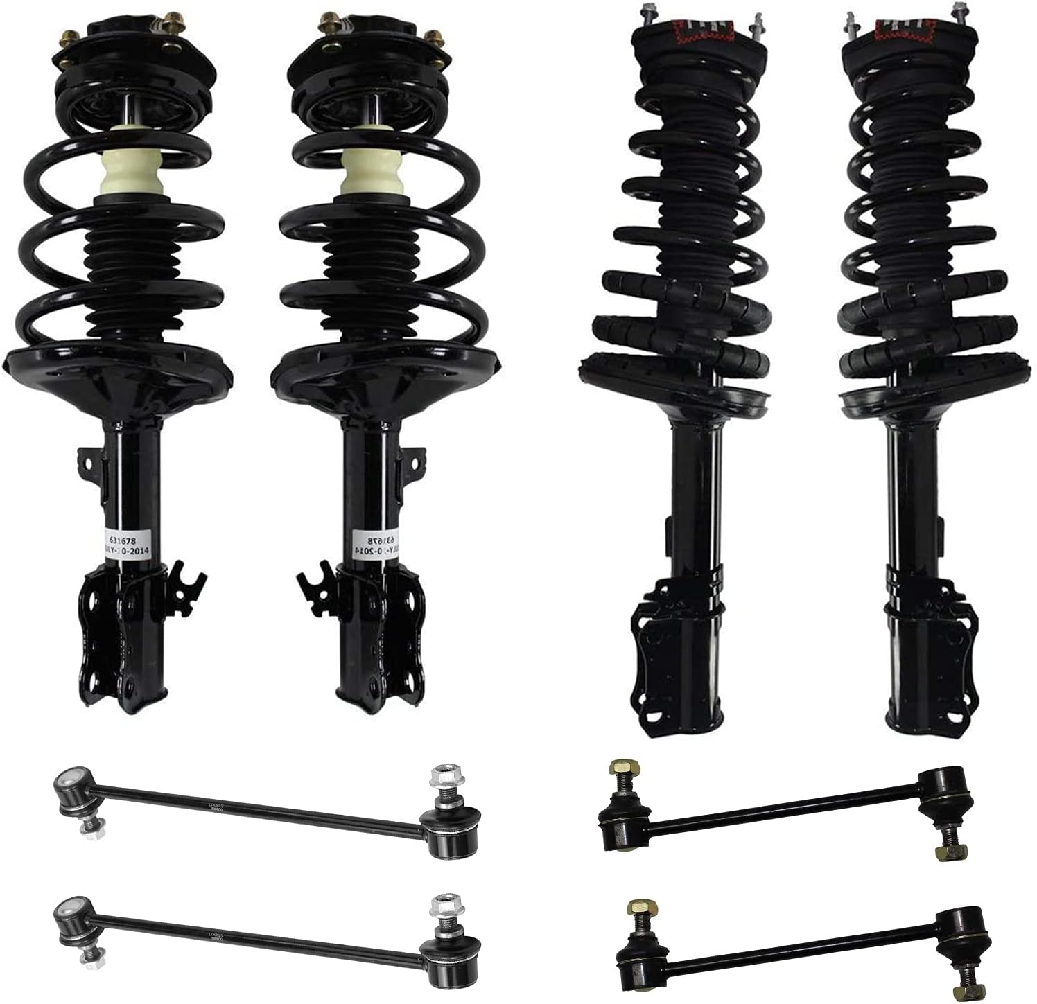 Front & Rear Strut Assembly with Front Sway Bar Links 8pc Set Y774067