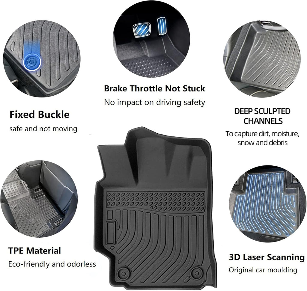 Car Floor Mats for Toyota Camry 2012-2017 Front Rear Heavy Duty All Weather I735637