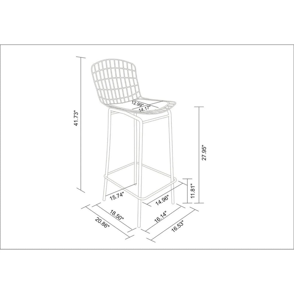 Silver and Black Barstool H147