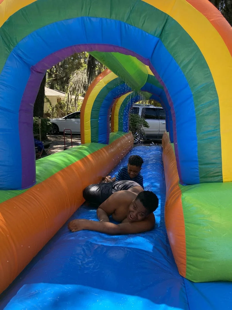 Rainbow Inflatable Slip and Slide with Blower E38288
