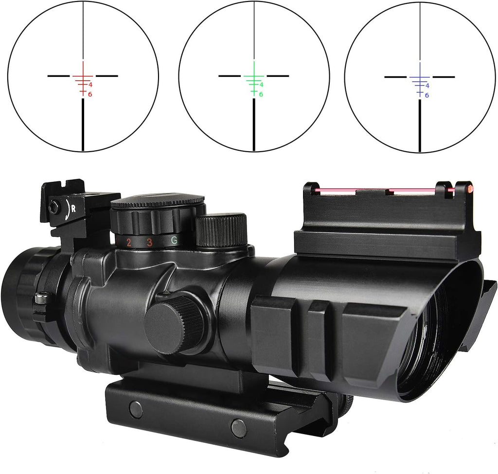 4x32 Tactical Rifle Scope with Fiber Optic Sight I643915