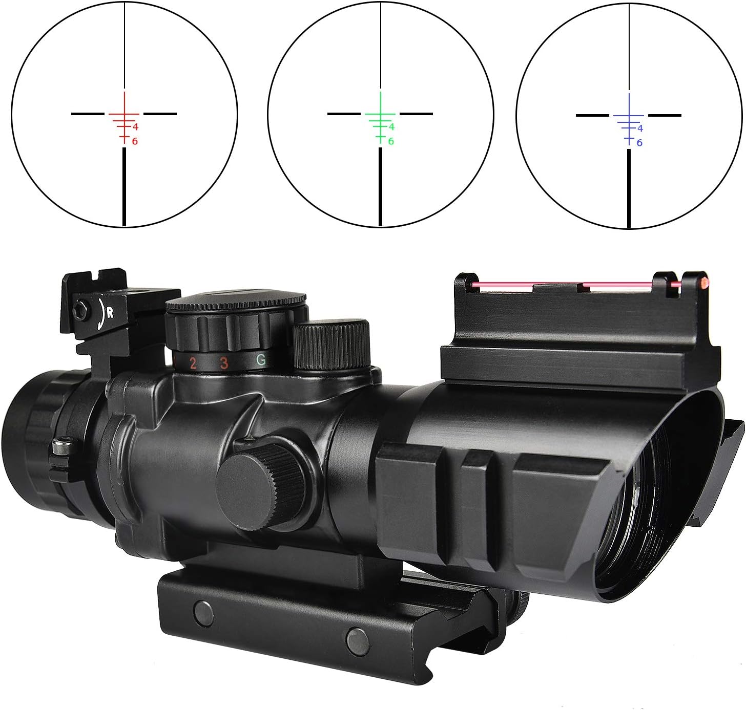 4x32 Tactical Rifle Scope with Fiber Optic Sight I643915