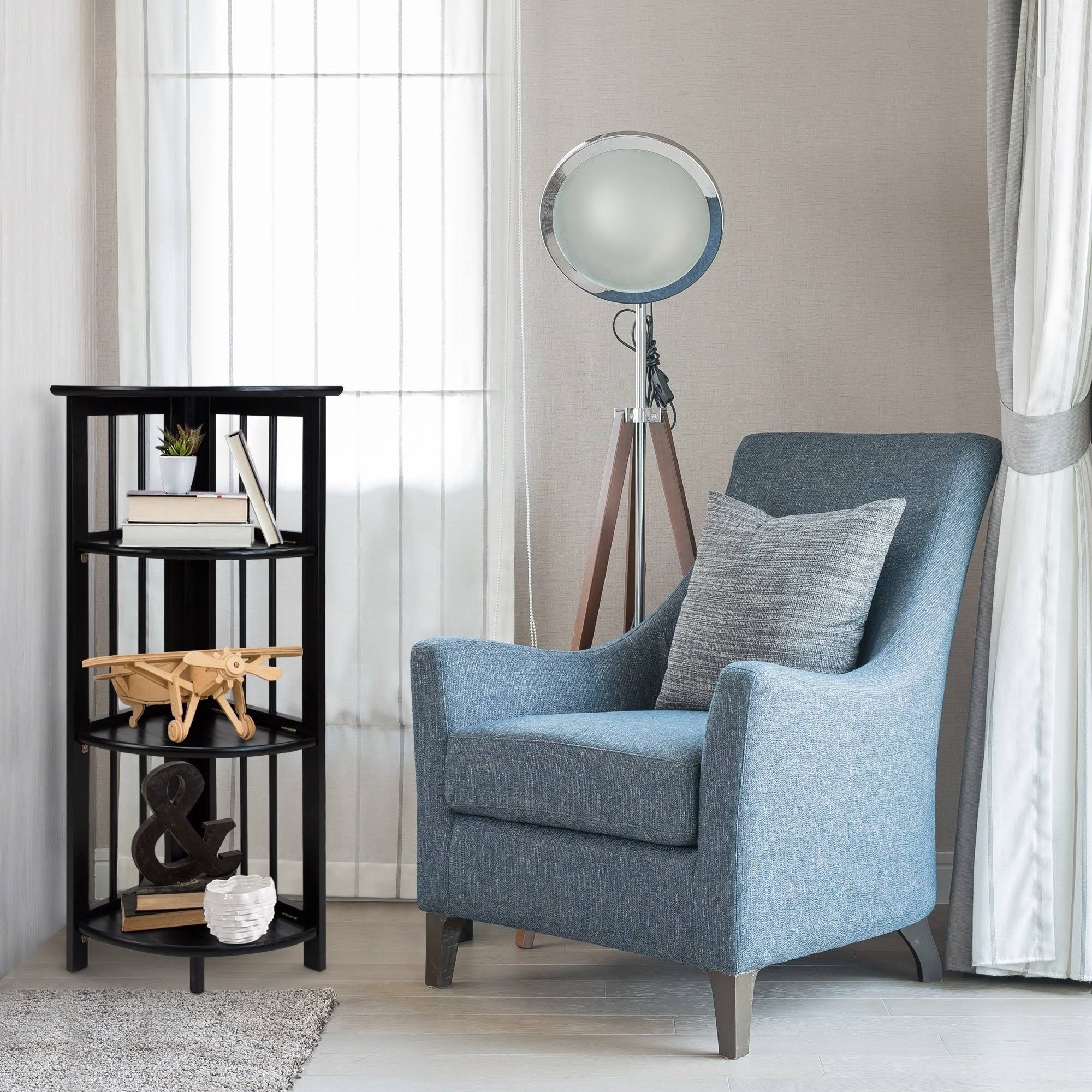 Truffle Brown 4-Shelf Corner Folding Bookcase V3982