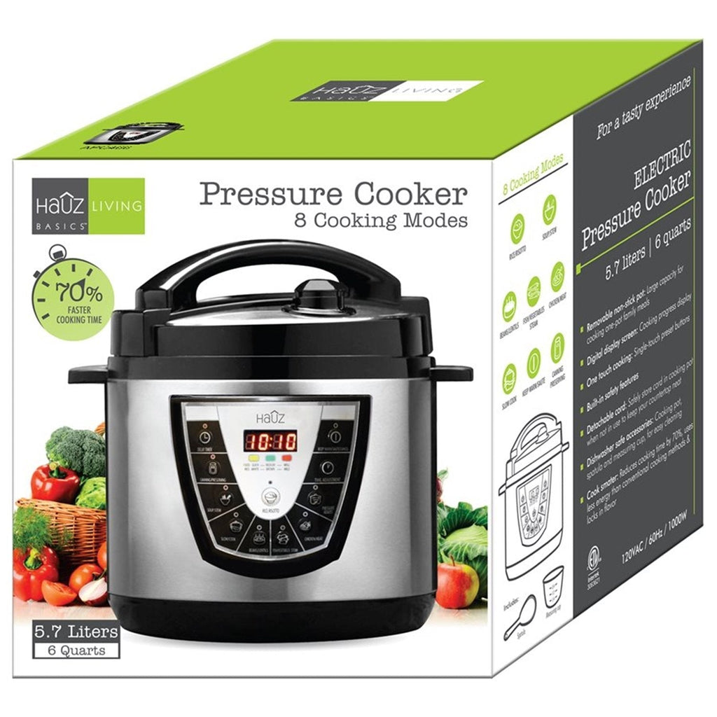 Stainless Steel Electronic Pressure Cooker, 5.7 Liter N56572