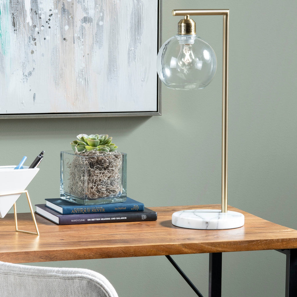 Gold Metal Marble Task Lamp W328