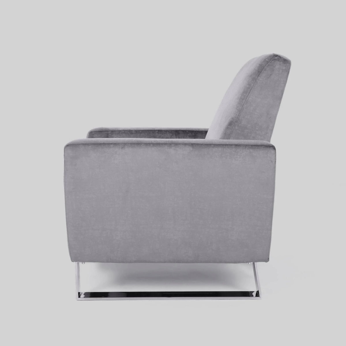 Gray High Leg Push-Back Recliner with Stainless Steel Legs Z648