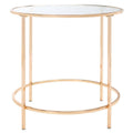Round Glass Side Table with Polished Gold Frame R97035