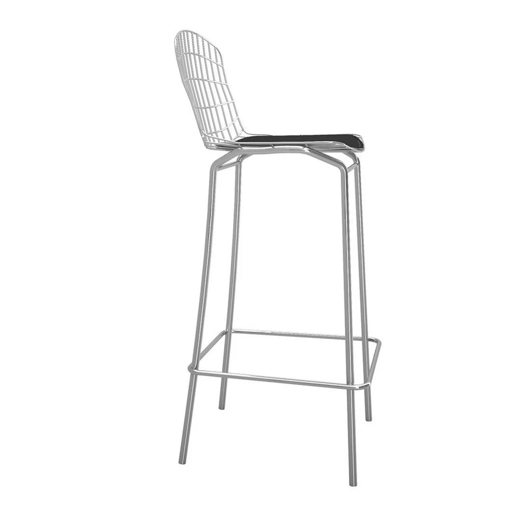 Silver and Black Barstool H147