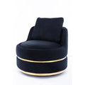Black Velvet Swivel Barrel Chair T62480