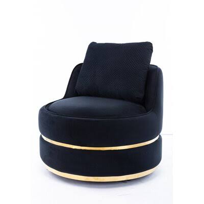 Black Velvet Swivel Barrel Chair T62480