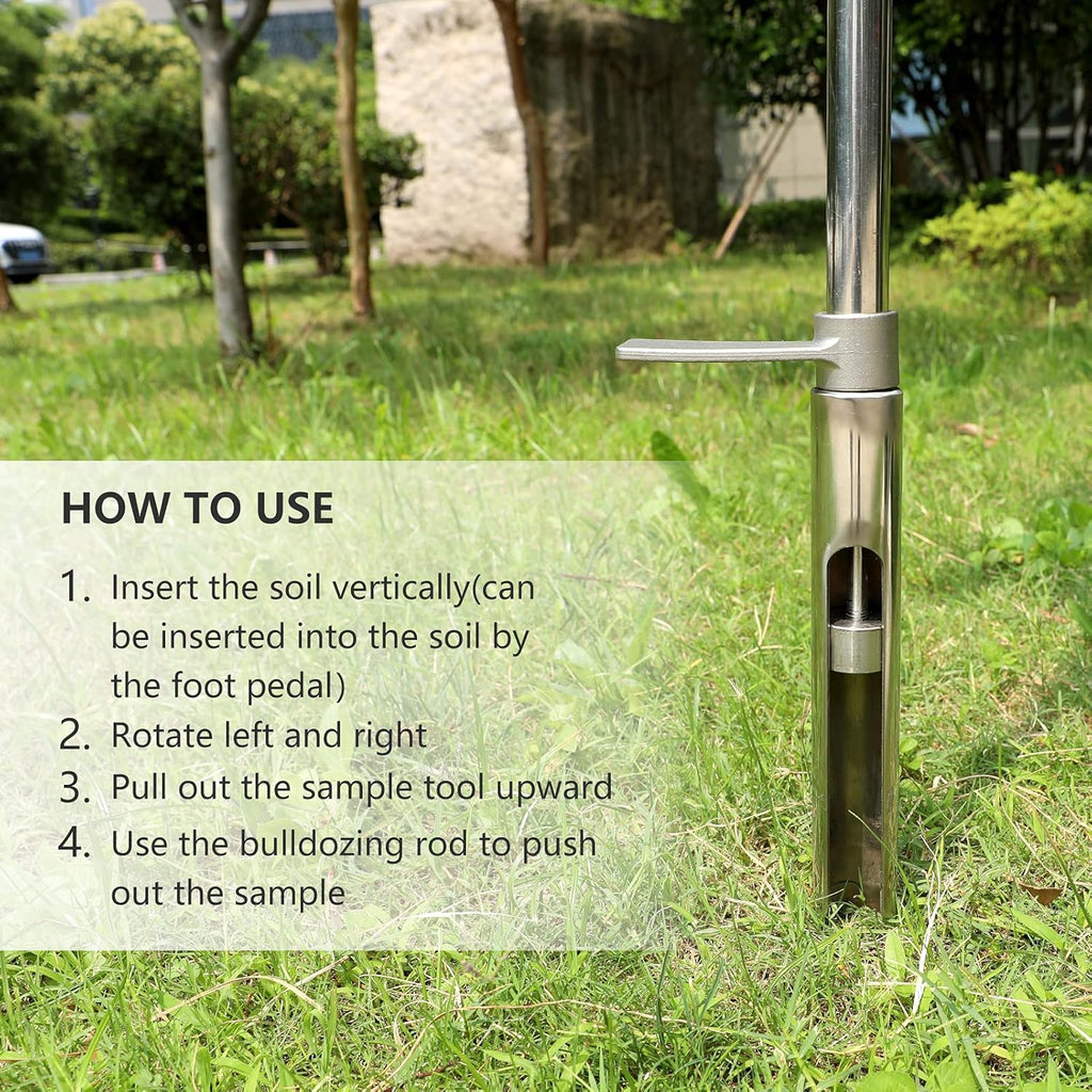 20" Stainless Steel Soil Sampler Probe with Ejector and Foot Pedal, Pack of 2 S8858