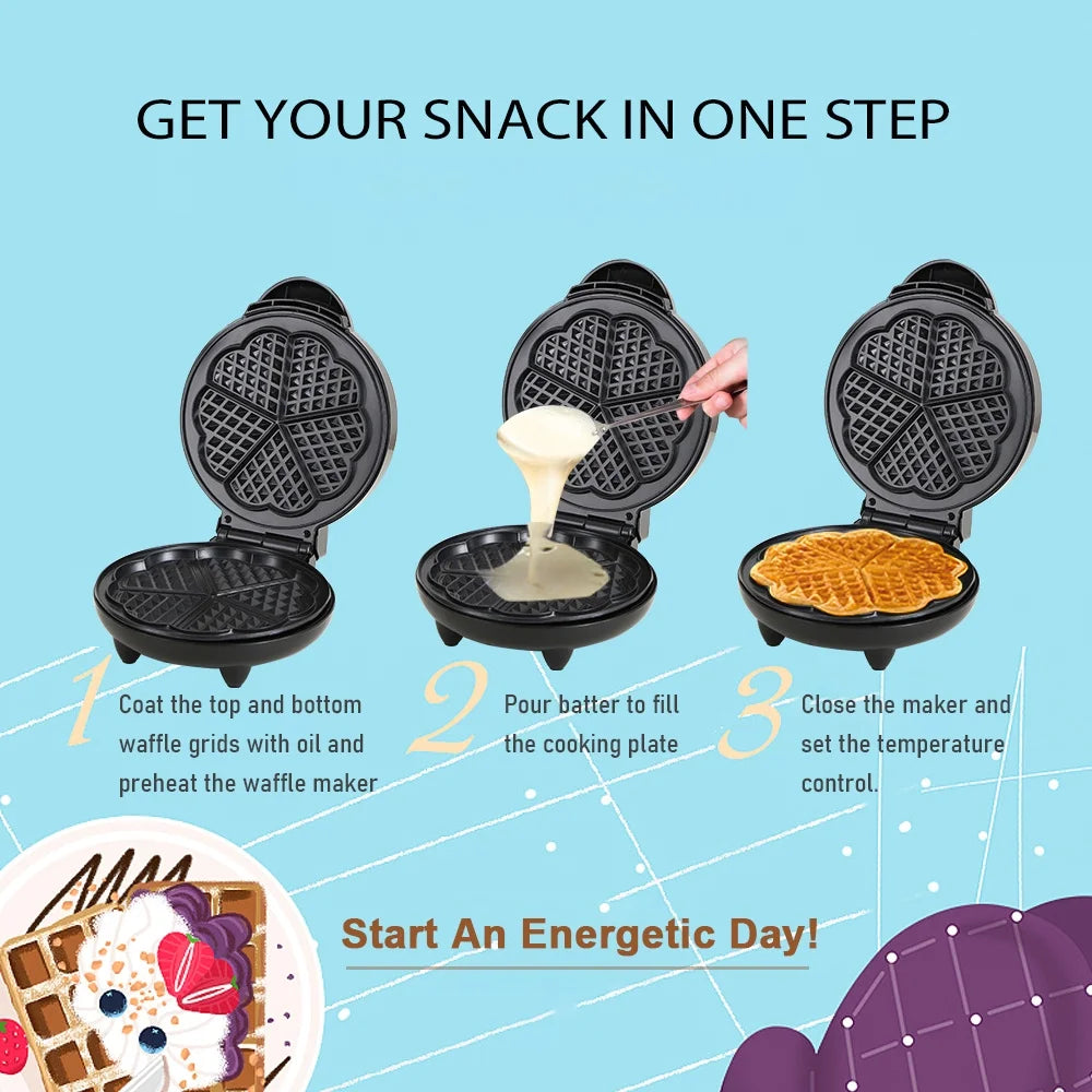 1000W Heart-Shaped Waffle Maker Iron P66800