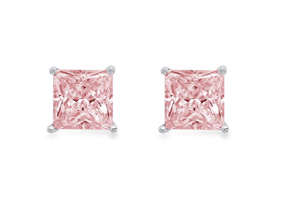 14K White Gold Solitaire Stud Earrings Y7151