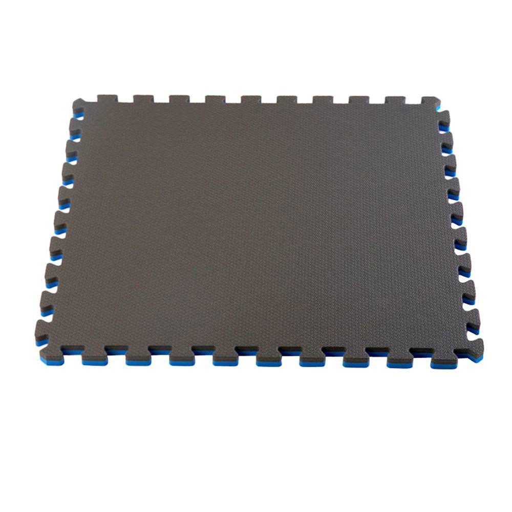 Blue/Black 24 in. x 24 in. Eva Foam Interlocking Tile (54-Tile) X90227