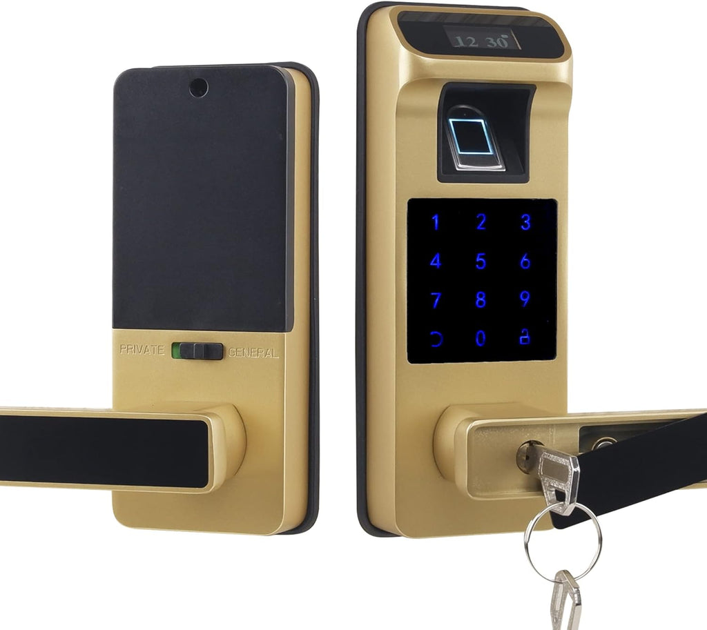 Fingerprint Door Lock with Touchscreen and OLED Display, Keypad, Passcode (Aged Bronze) Y6064