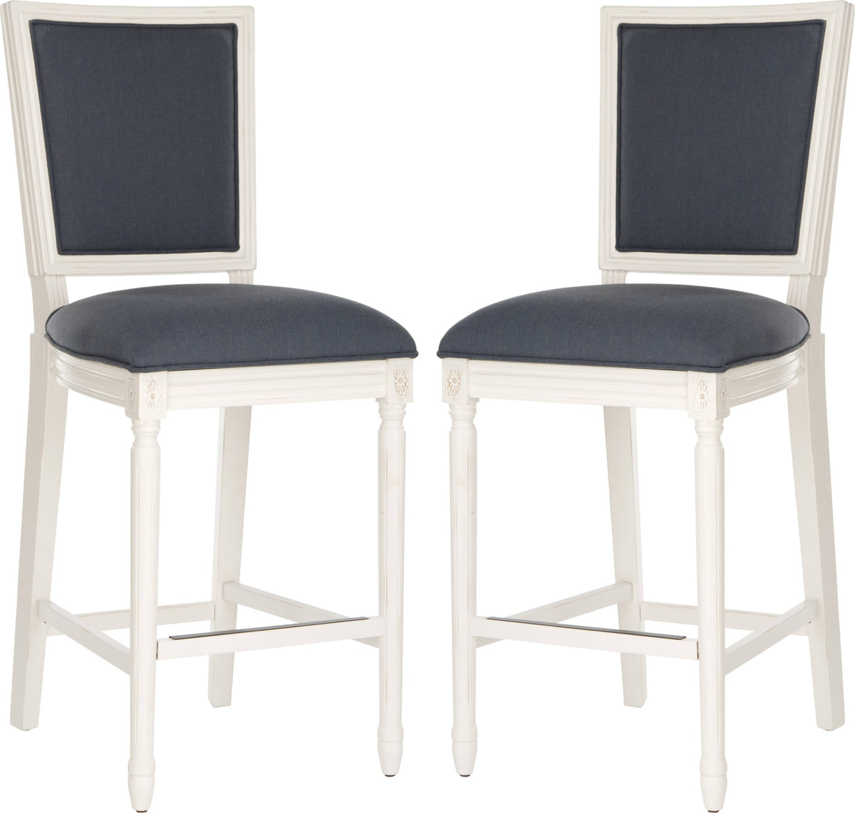 Navy/Cream Rectangle Bar Stool (Set of 2) C83999