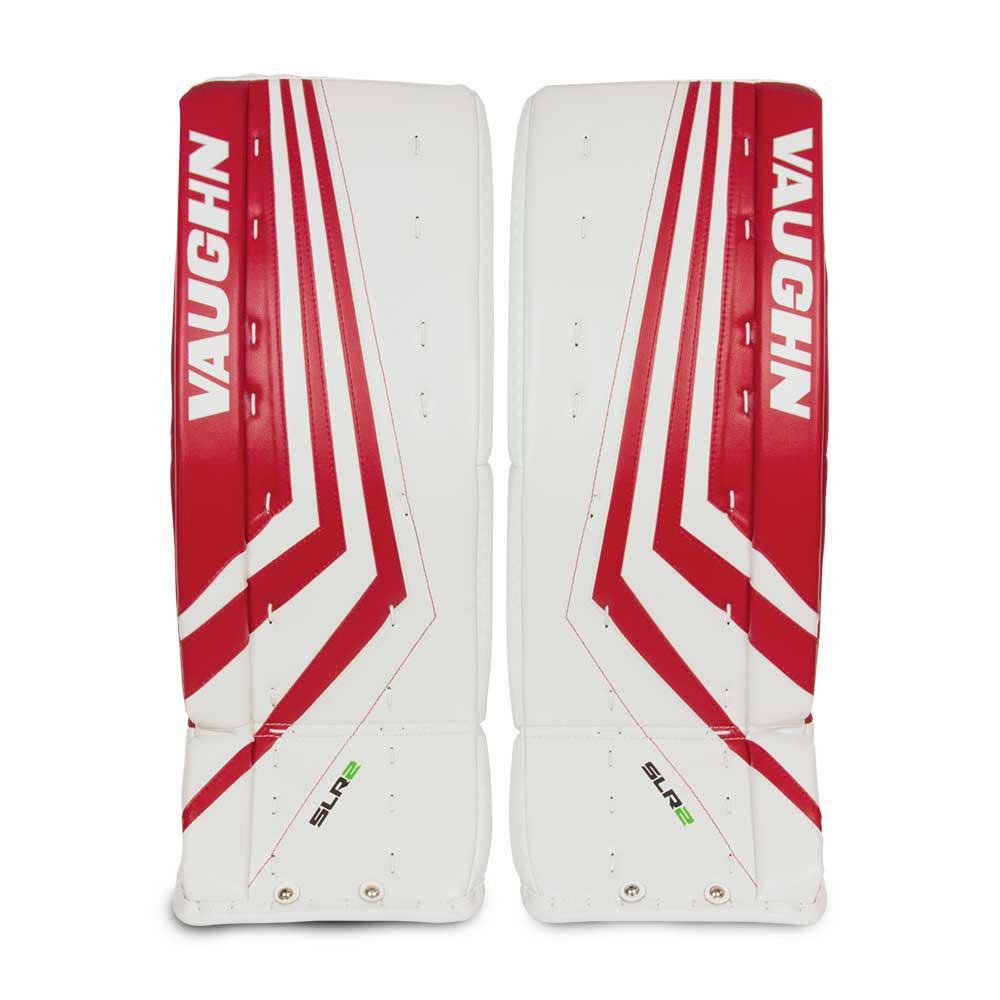 Goalie Leg Pads - Intermediate - White/Red - 29x22+2x22 Q728