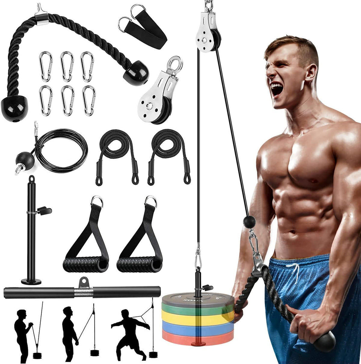 Cable Weight Pulley System for Gym, Pack of 2 S678360