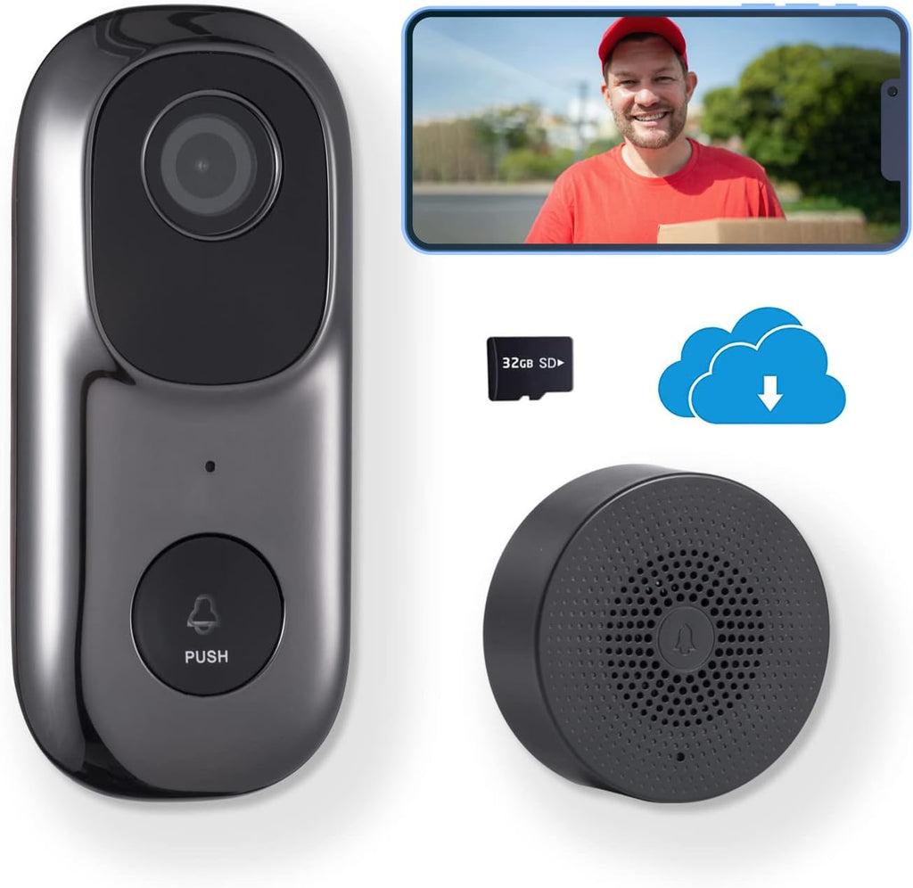 2K Video Doorbell Camera with 32GB Local Storage L209686