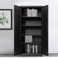 Black Locking Steel Storage Cabinet with 4 Adjustable Shelves J2290