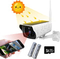 Outdoor Solar Security Camera 1080P HD Wireless WiFi Surveillance Camera with Night Vision, 2-Way Audio, IP67 Waterproof, 64G SD Card S7634