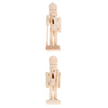 2 Pcs Wooden White Embryo Walnut Soldier Model Toys V9299