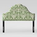 Arched Headboard Green White Floral D634