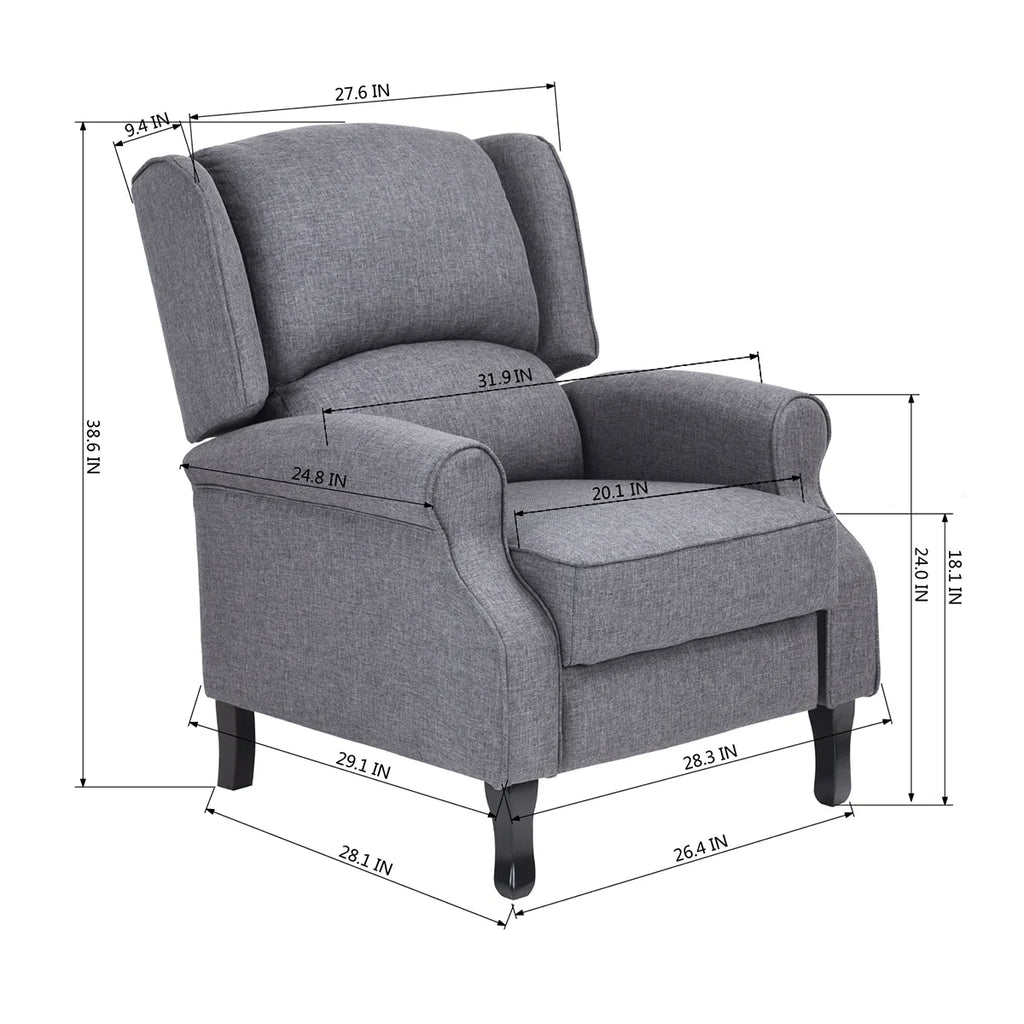 Gray Manual Recliner Accent Chair N7898