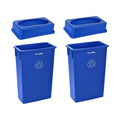 Blue 23-Gallon Polypropylene Trash Can with Slotted Lid 2/Pack M696