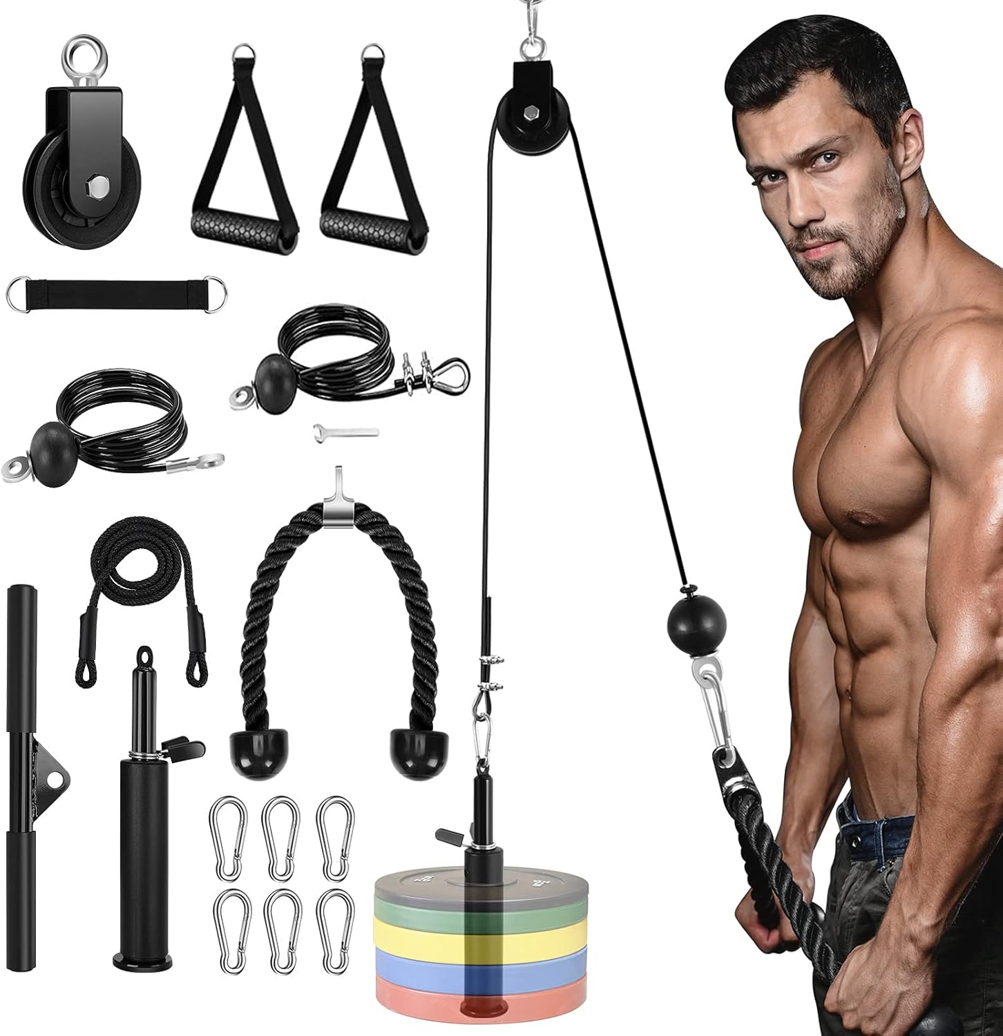 Cable Weight Pulley System for Gym, Pack of 2 S678360
