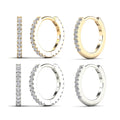 14K Solid Gold Diamond Hoop Earring W92342