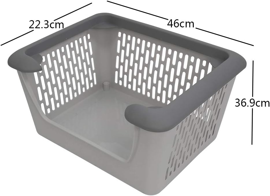 Gray 5 Tiers Stacking Basket with Wheels W680