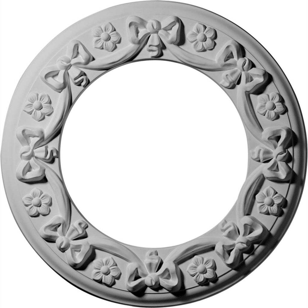12 1/4x22OD x 7 1/2x22ID x 7/8x22P Ribbon with Bow Ceiling Medallion W422370