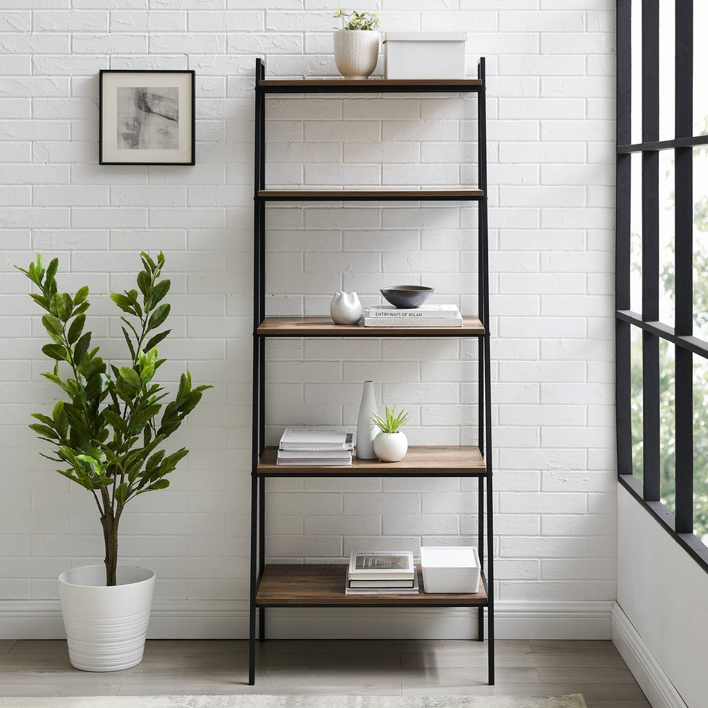 Dark Walnut Open Ladder Bookshelf W948667