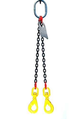 3/8" x 5' Double Leg Chain Sling with Swivel Hooks C242