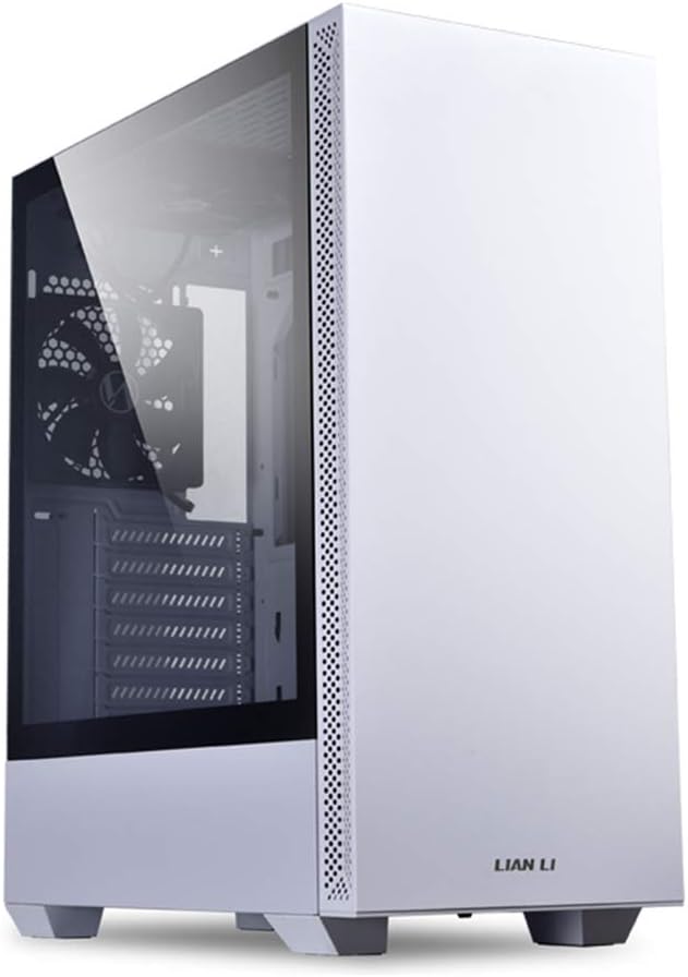 White microATX Mid-Tower Computer Case with Tempered Glass Side Panel C336454