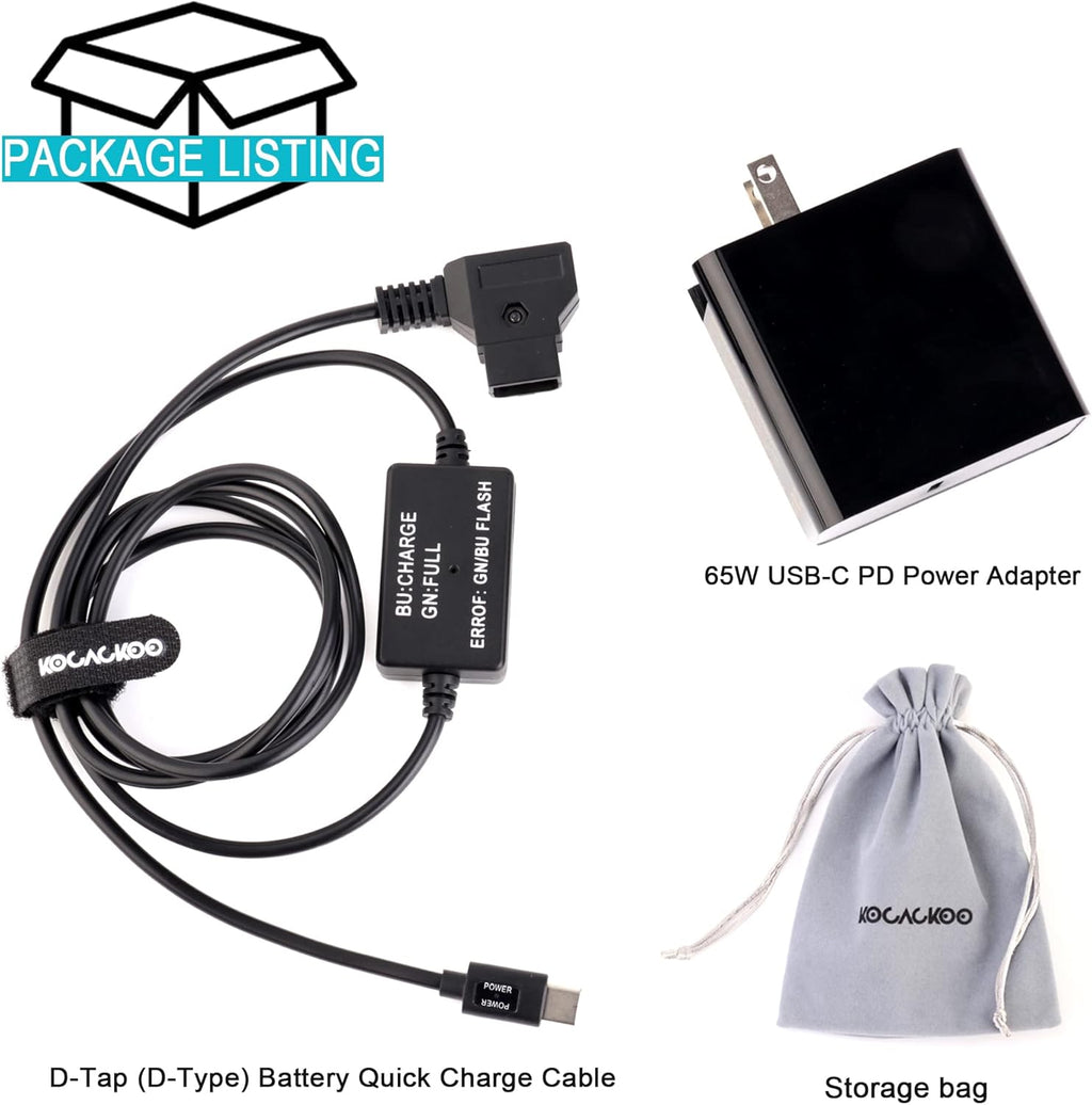 D-Tap Battery Quick Charge Power Adapter Kit for V-Mount Batteries M9821