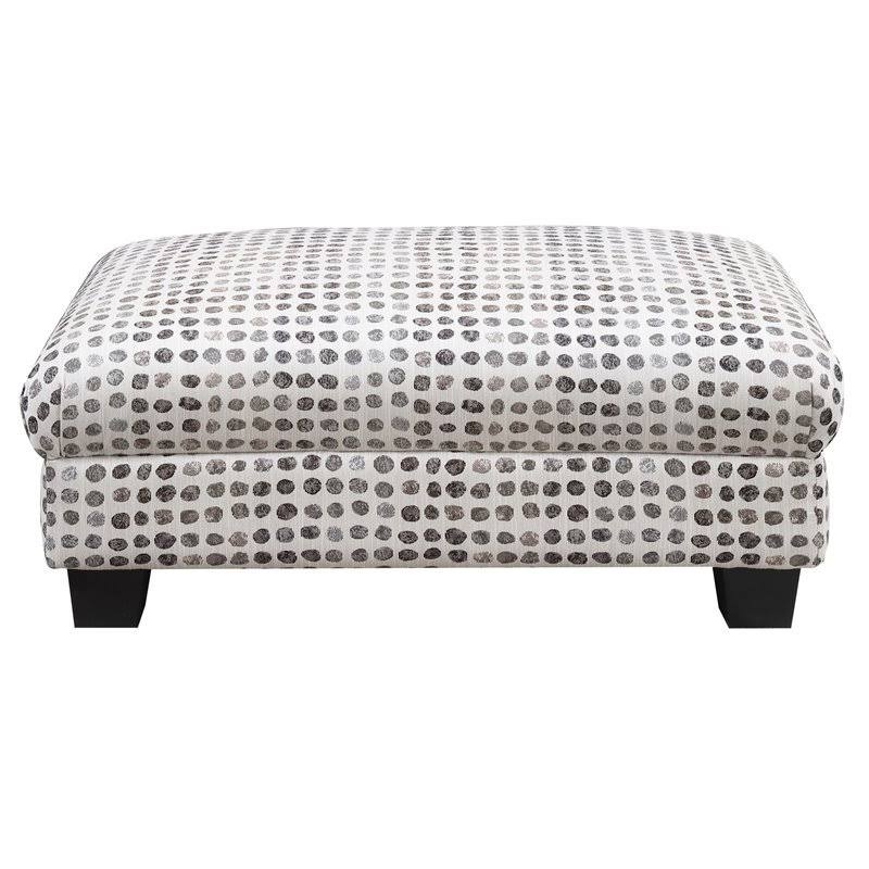 Gray Ottoman with Block Legs U664