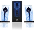 2.1 Computer Speakers with Green LED Glow Lights and Powered Subwoofer I82990