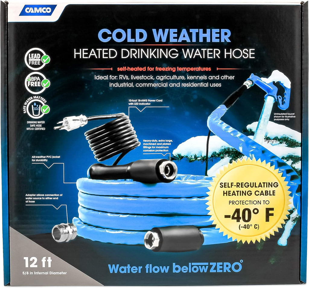 12ft Heated Drinking Water Hose, 1/2 Inner Diameter M22696
