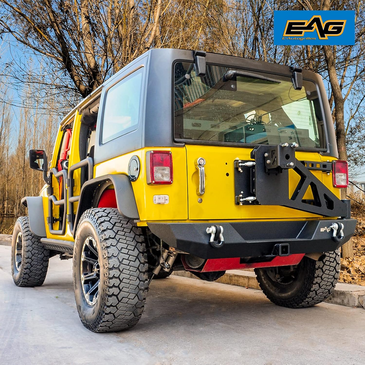 Rear Bumper with Spare Tire Carrier Swing Away for Wrangler JK N87335