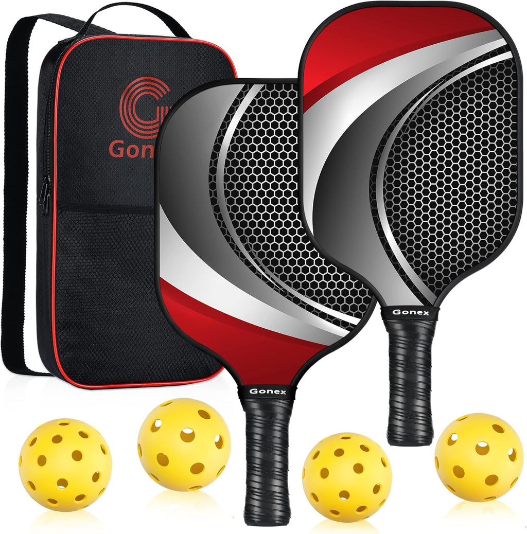 Set of 2 Graphite Pickleball Paddles with Carry Bag W19214