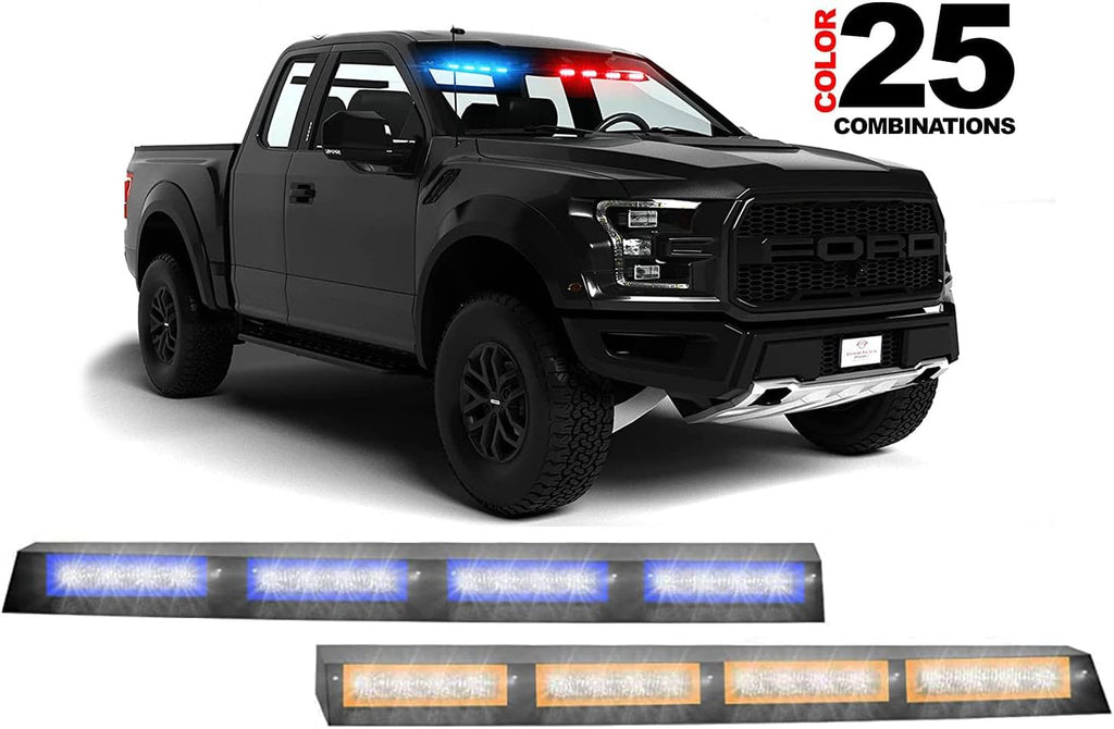 Blue/White LED Strobe Visor Light Bar M726758