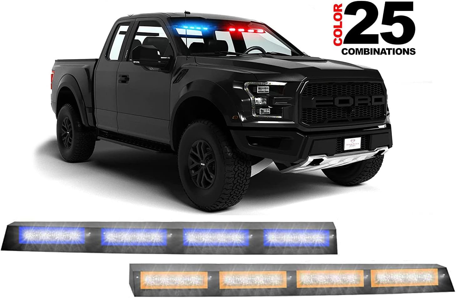 Blue/White LED Strobe Visor Light Bar M726758