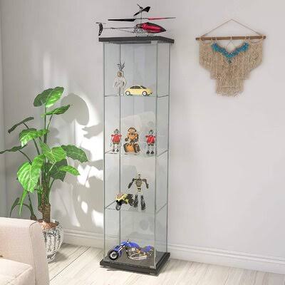 Black Glass Display Cabinet Z639347