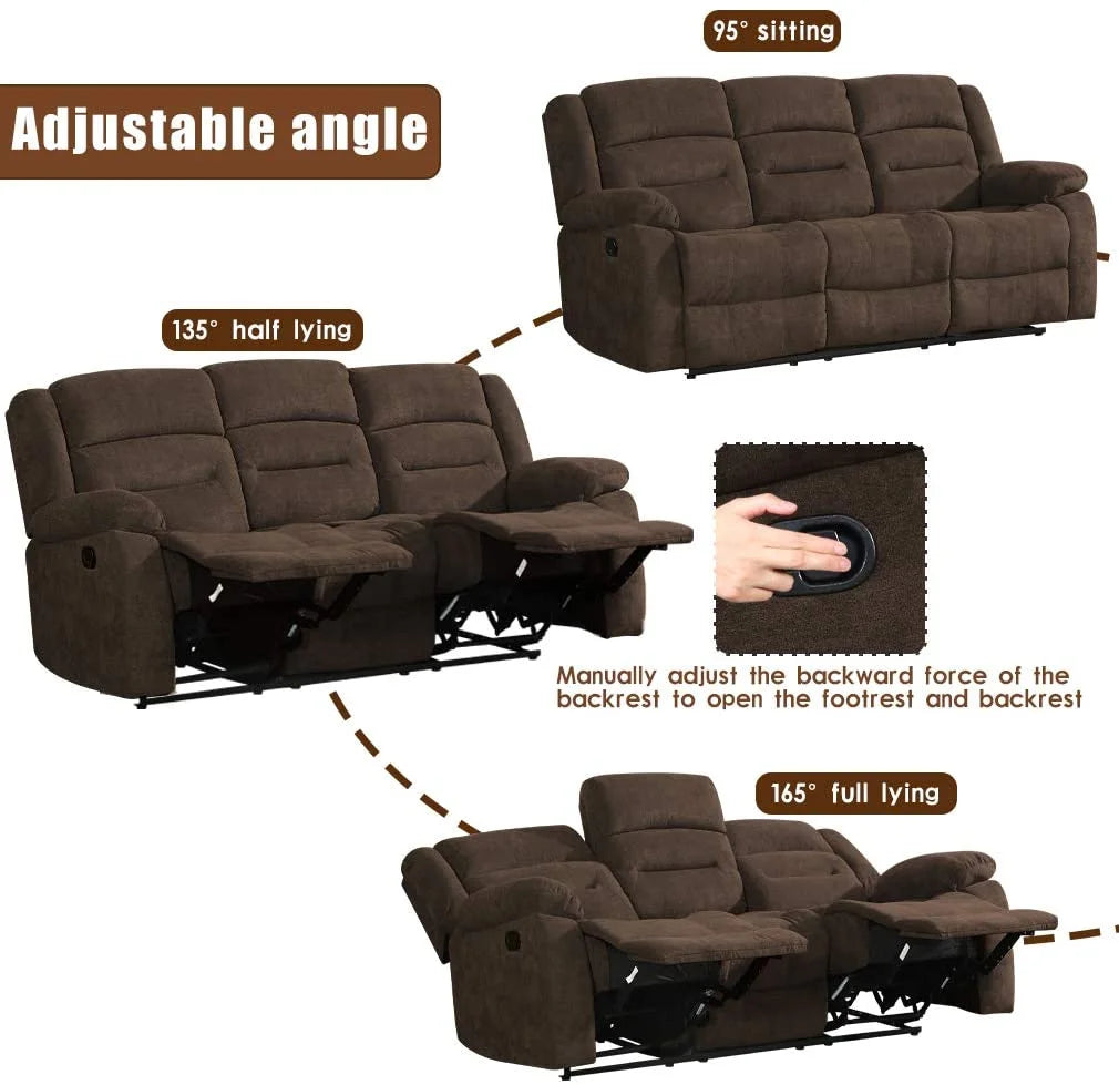 3 Seater Manual Reclining Sofa Set T233