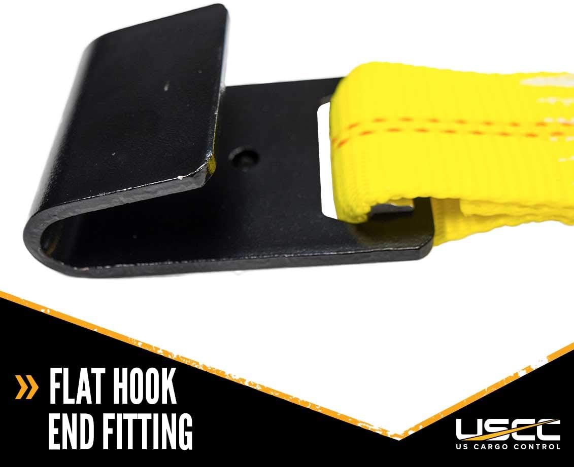 Yellow 2 Inch x 30 Foot Ratchet Straps with Flat Hook, 4 Pack X474246
