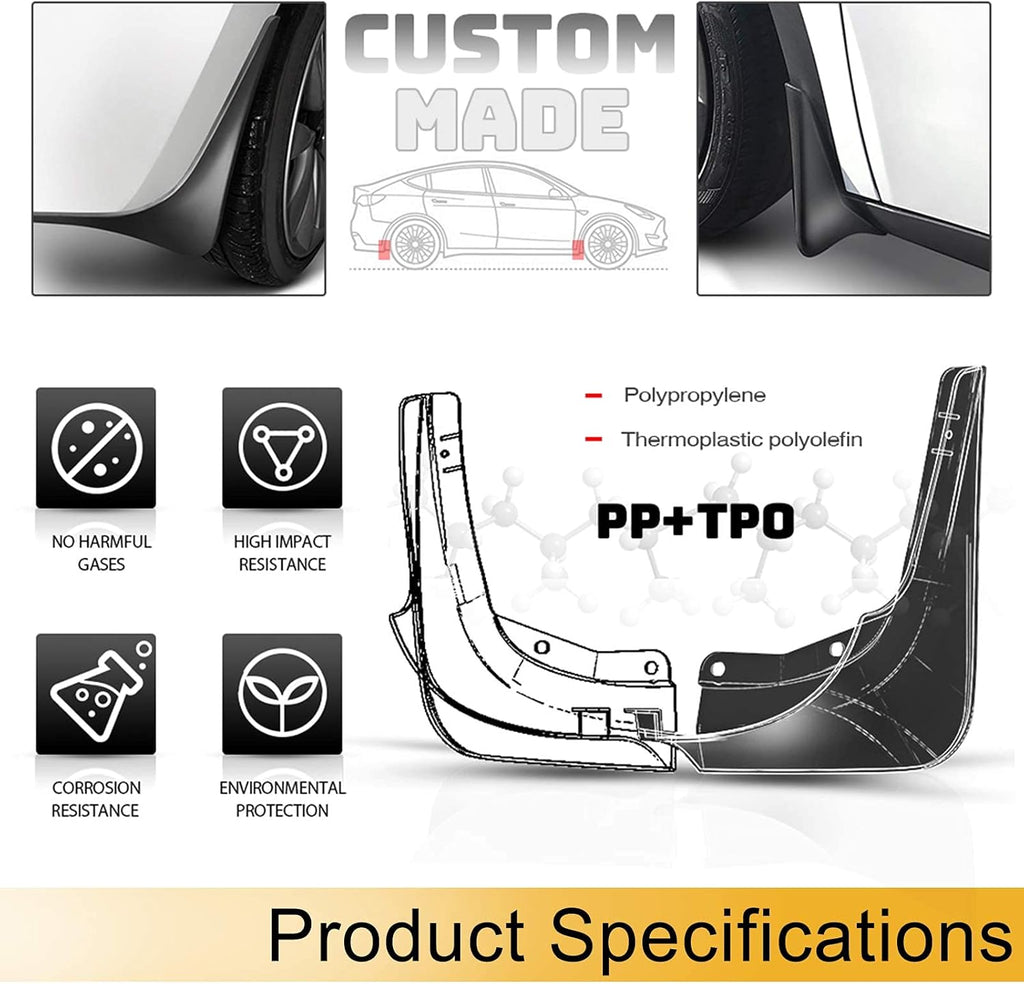 Set of 4 Mud Flaps Splash Guards for Toyota Sienna C905