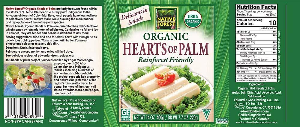 Organic Hearts of Palm, 14 Ounce Cans (Pack of 12) U4005